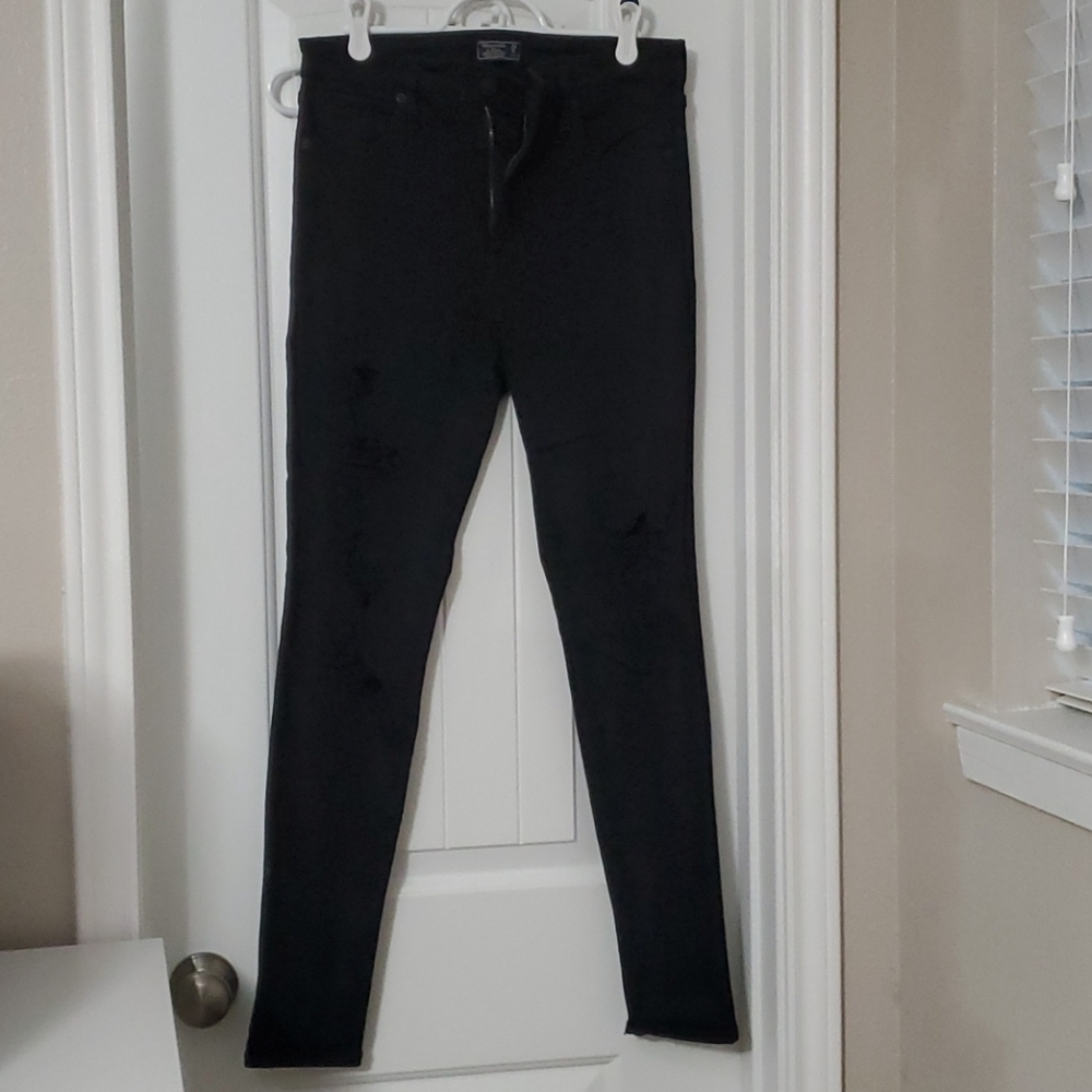 A&F distressed high rise jeans